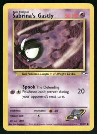 Sabrina's Gastly 93/132 - Gym Heroes (NM)