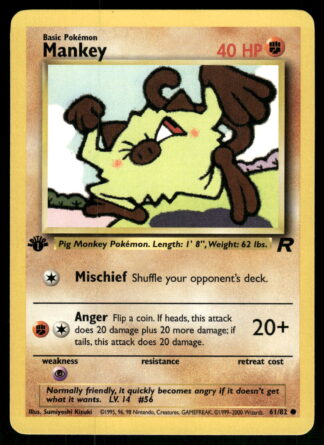Mankey 61/82 - Team Rocket (1st edition) (NM)