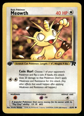 Meowth 62/82 - Team Rocket (1st edition) (NM)