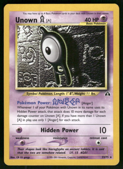 Unown [A] 33/75 - Neo Discovery (NM)